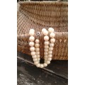 Vintage 1960s Rope Faux Pearl Costume Jewelry Necklace Large Pearls