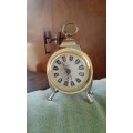 Vintage 1960s Blessing Alarm Travel Clock Brass Trimmings In Original Box