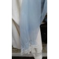 Vintage 1960s Blue White Chiffon Baby Doll Bed Jacket Camisole Size 10 to 12