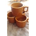 3 Vintage High Glaze G. C Ware Mugs Coffee Cups Made In South Africa