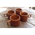 3 Vintage High Glaze G. C Ware Mugs Coffee Cups Made In South Africa