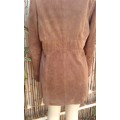 Retro Style  Brown Suede Leather Coat By Relativity Size 10