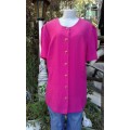 Vintage 1980s Rhaspberry Pink Linen Mix Blazer By KARISMA Size 20