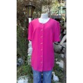 Vintage 1980s Rhaspberry Pink Linen Mix Blazer By KARISMA Size 20