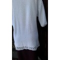 Vintage White Overlength Crochet Top Size 14