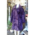 Vintage Elegant Deep Purple Plum Faux Fur Coat Size 40 Excellent Condition ( will fit 14 to 16)