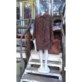 Vintage 1960s Chocolat Brown Karakul Caracul Persian Lamb FAUX Fur Coat Size 16 Excellent Condition