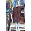 Vintage 1960s Chocolat Brown Karakul Caracul Persian Lamb FAUX Fur Coat Size 16 Excellent Condition