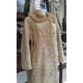 Vintage Original 1960s Golden Persian Lamb Karakul Genuine Fur Coat With Mink Collar Size 14