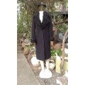 Vintage High Quality Black Cashmere And Fur Designer Coat Made In Italy Size 10
