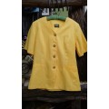 Vintage 1980s La Carella Moda Italiana Sunflower Yellow Cotton Linen Mix Blazer Jacket Size 14