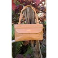 Vintage 1970s Light Brown Leather Handbag 35cm x 20cm