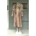 Vintage 1970s Luxurious Full Length Golden Mink Genuine Fur Designer Coat Made In Germany