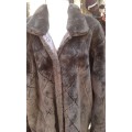 Searle Blatt Studio Chocolate Brown Faux Fur Designer Coat Made In USA Size 14 to 16