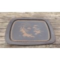 Vintage 1950s Worcester Ware Painted Metal Tray Oriental Design Chinoiserie