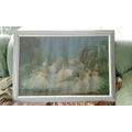 Vintage Large 1950s Carlotta Edwards Midcentury Swan Lake Ballerina Print Framed Under Glass