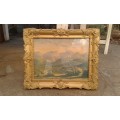 Set Of Two Antique Gerhard Beukes Prints The Nels River By Calitzdorp Ornate Golden Period Frames