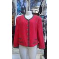 Red Wool Mix Country House Style Jacket Blazer By Meiko Size 10 to 12 Made In Germany