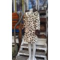 Finest Quality Original 1960s Faux Fur Leopard Designer Coat Beautiful Finishes Size 10 to 12