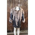 Glamorous 1990s Vintage Black Nappa Lamb Leather And Genuine Mink Fur Winter Coat