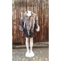 Glamorous 1990s Vintage Black Nappa Lamb Leather And Genuine Mink Fur Winter Coat