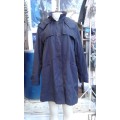 Zara Trafaluc Navy Blue All Weather Coat With Detachable Hood As New Size 12
