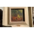 Exquisite Original Small Framed Oil Painting Entitled IN THE DEEP WOODS HOGS BACK Signed Koehler