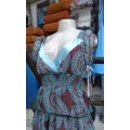 Ruffled Gypsy Summer Dress With V Neck By Spicysugar Size 12