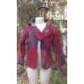 Handmade Felt Blazer In Shades Of Rhaspberry And Purple Size 10