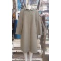 Vintage Pure New Wool Coat With Leather Detail By Del Mod Size 12 to 14
