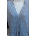 Vintage Original 1960s Grey Knitted Buttoned Summer Cardigan Size 10 to 12