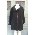Vintage Black Genuine Karakul Persian Lamb Swakara Fur Jacket Coat Size 14