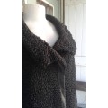 Vintage Black Genuine Karakul Persian Lamb Swakara Fur Jacket Coat Size 14