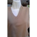 Vintage Original 1970s Knitted Toffee Color Sleeveless Jersey By ROMA Size 12