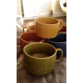 6 Large Mid Century Modern Handcrafted Japanese Stoneware Soup Cups