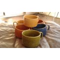 6 Large Mid Century Modern Handcrafted Japanese Stoneware Soup Cups