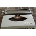 Rare Vintage 1960s Consul BIANCA Dove Grey Travel Typewriter English And German Keyboard