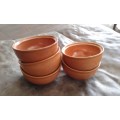 Mid Century Modern Set Of 6 High Glazed Vitricotta Bowls Marked P Terracotta Color