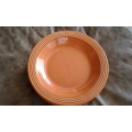 Mid Century Modern Set Of 5 High Glazed Vitricotta Soup Dinner Plates Terracotta Color
