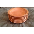 Mid Century Modern Set Of 6 High Glazed Vitricotta Side Plates Terracotta Color
