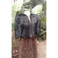 Vintage 1960s Beautiful Shining Genuine Black Mink Fur Cape Excellent Condition
