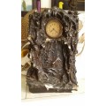 Rare Antique Black Forest Plaster Mantel Clock