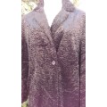 Solitaire By BON` A PARTE Black Faux Caracul Fur 1940s Style Coat
