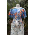 Vintage 1960s Floral Print Dress With Belt