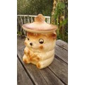 Vintage Porcelain Bear Cookie Jar Marked