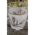 Mid Century 1960s DeValbor Italy Gilt Frosted Glass Set Champagne Glass Whisky Tumbler Ice Bucket