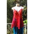 La Senza Lingerie Italian Red Chiffon Flower Border Camisole Vest UK Size 10