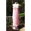 Gorgeous Vintage Original 1960s Pink Chiffon Flower Embroidered Night Gown