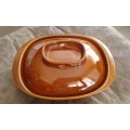 Vintage Large Brown Glazed G.C Ware Stoneware Casserole Cassoulet Bowl With Lid Made In RSA