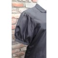 Black 1970s Vintage Puff Sleeve Blouse By Jet Size 12